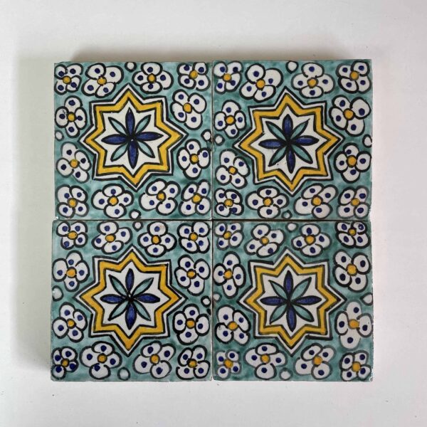 TILES 4"×4" Moroccan - Hand Painted Moroccan Tiles - Kitchen Tiles - Bathroom Tiles - Ceramic Accent Tiles