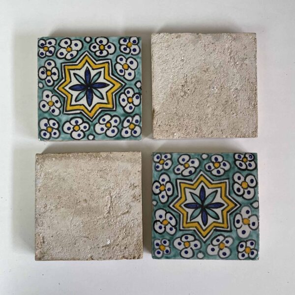 TILES 4"×4" Moroccan - Hand Painted Moroccan Tiles - Kitchen Tiles - Bathroom Tiles - Ceramic Accent Tiles